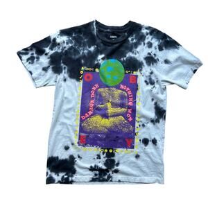 Obey Black Tie-Dye Printed Graphic Tee Size XS